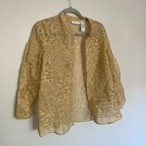 Animal Print Sequined Button Up Blouse